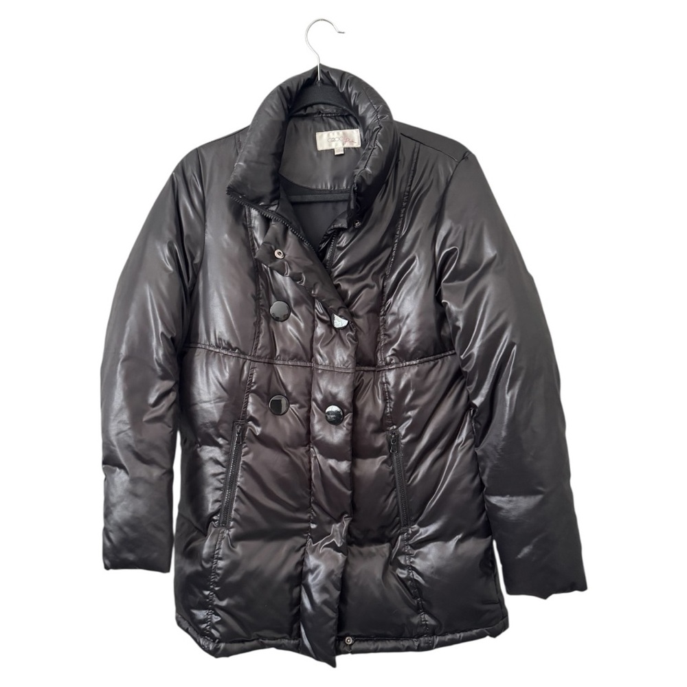 Black Quilted Puffer Jacket G2000 Pink with High Collar